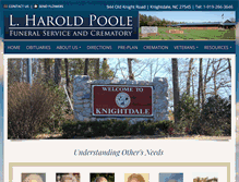 Tablet Screenshot of poolefuneral.com